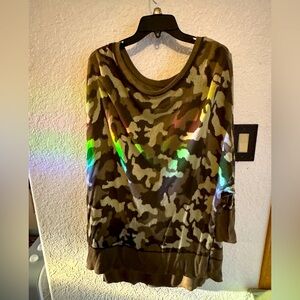 Wonderly Camouflage Print Sweatshirt - Green and Brown
